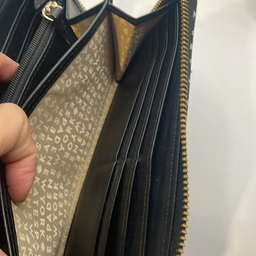Kate Spade Black and Cream Wallet with Pink Stripe - Picture 7 of 11